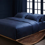 Σετ 2τμχ Μαξιλαροθήκες Oxford Hauz Vegan Silk 52X78 Blue